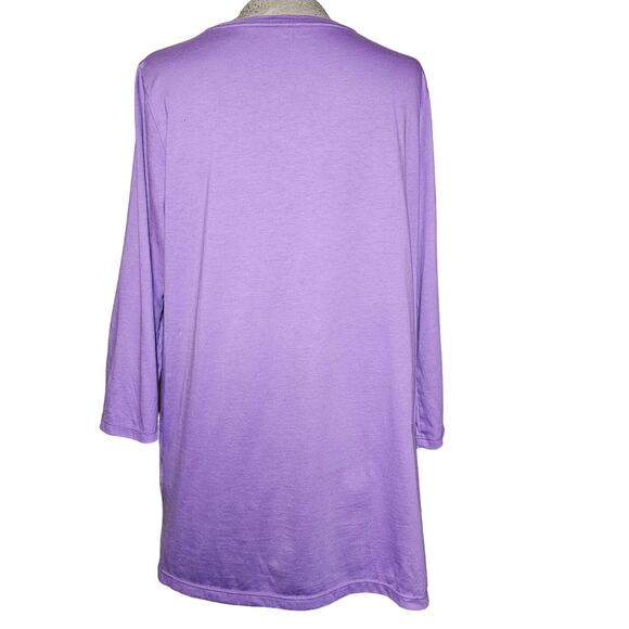 Lands End Purple Cotton Casual Top Size Small - Picture 2 of 4